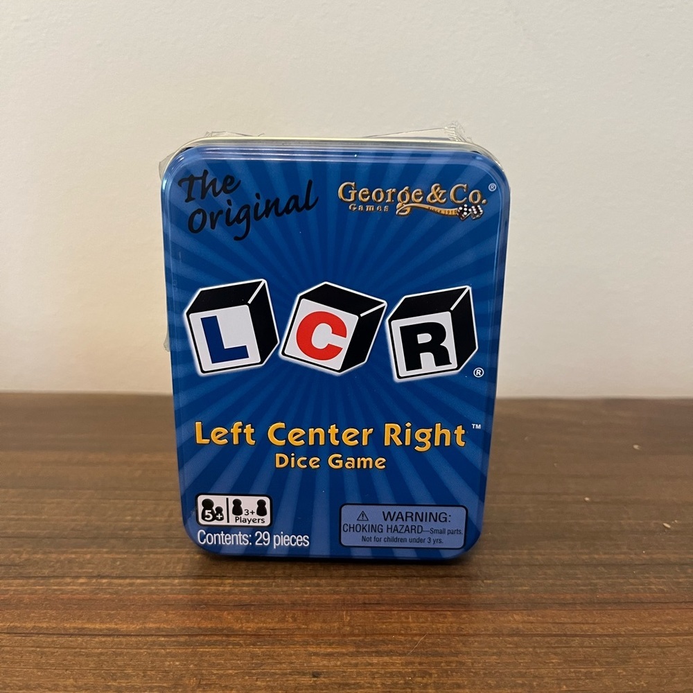 LCR® Left Center Right™ Dice Game - Blue Tin